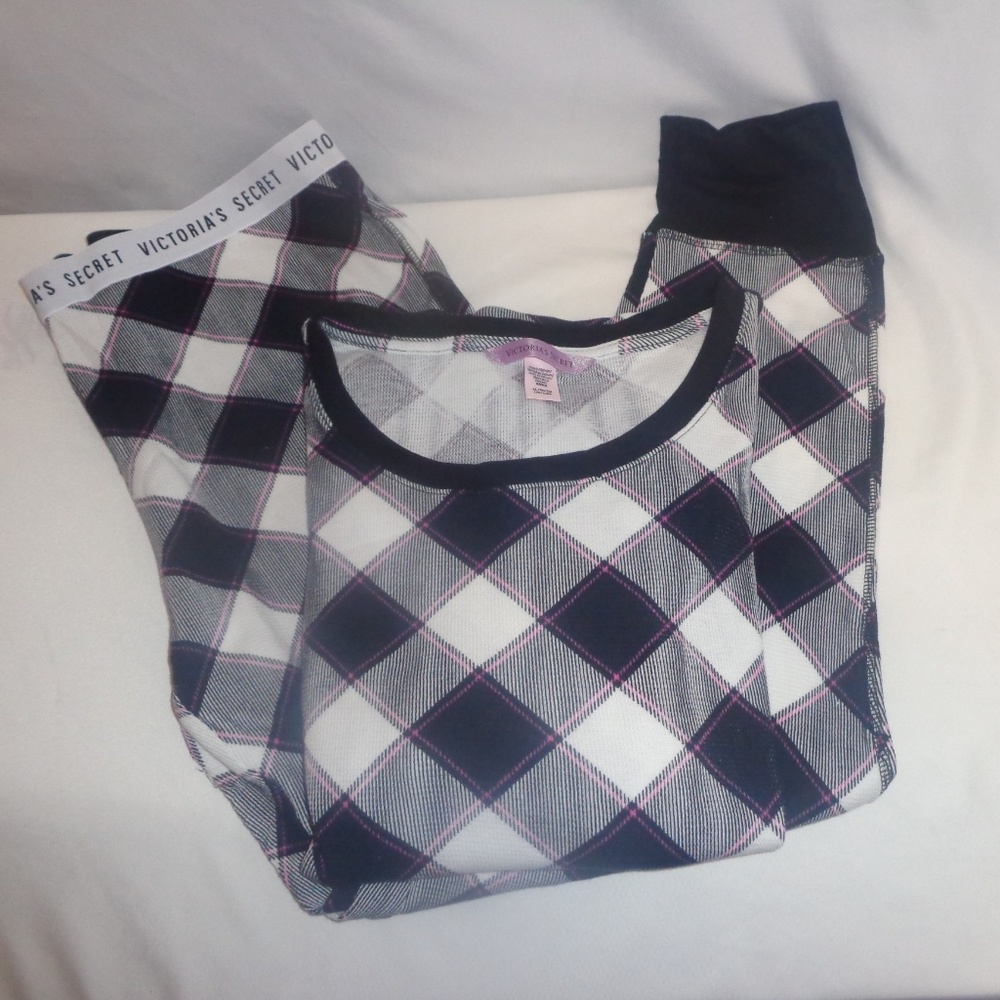 Victoria's Secret XL 1X  Pajama Set Plaid Thermal - Picture 2 of 2